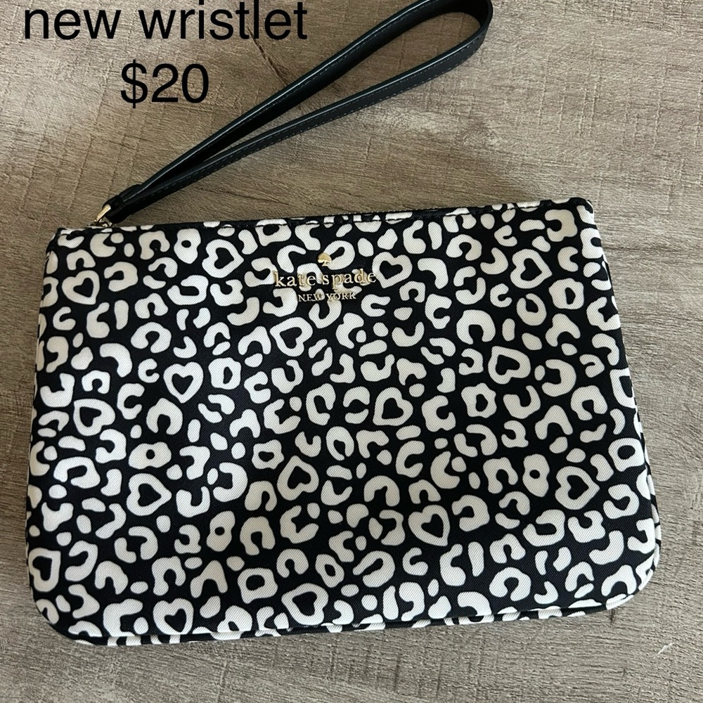 NEW Kate Spade Black and White Leopard Print Clutch